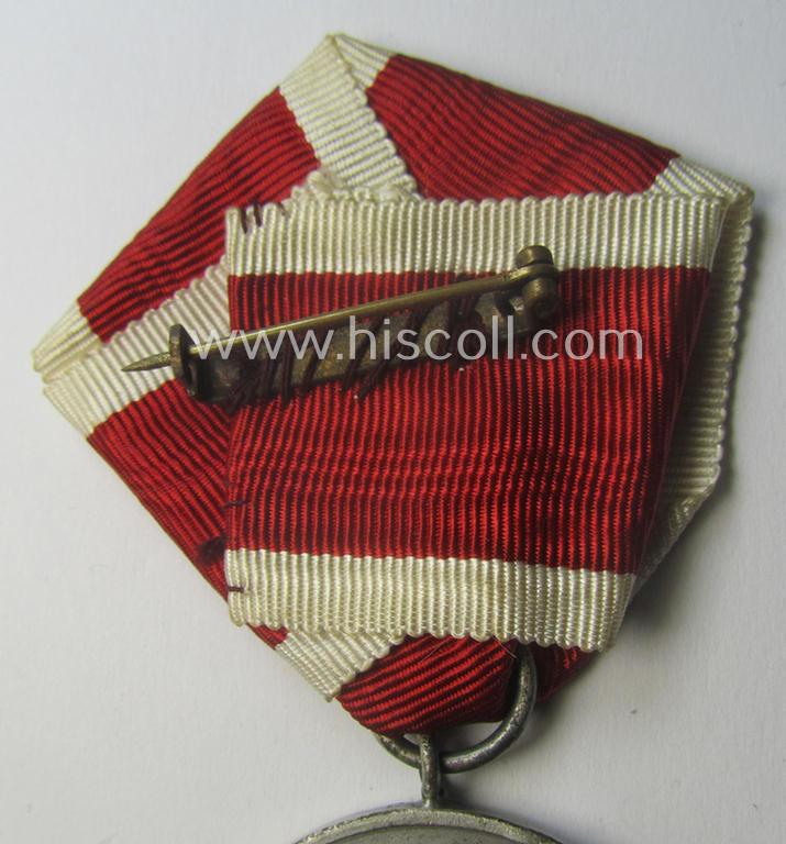 Unusually period-folded, single-pieced and non-detachable, medal-bar (ie. 'Orden- o. Einzelspange') showing a: 'Deutsche Volkspflege'- (ie. civil-service-) medal