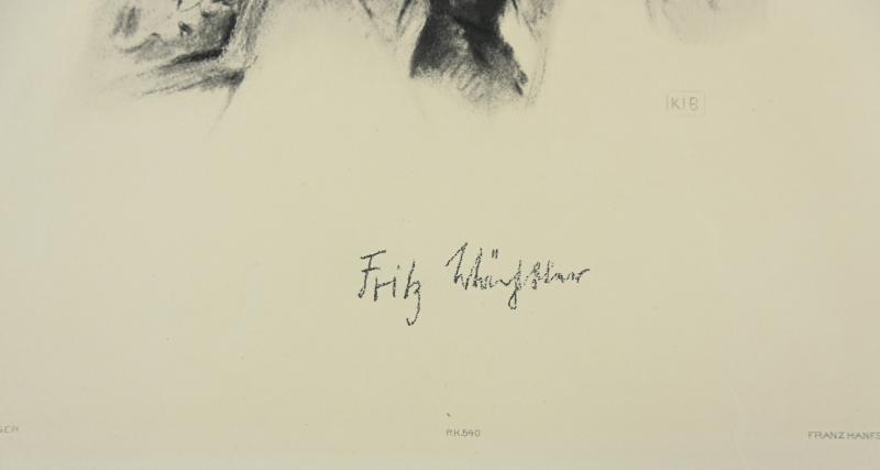 German Portrait Print/Litho of Fritz Wächtler by K.J.Böhringer