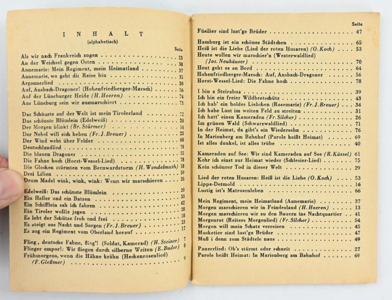 German WH Marching Songs Pocket Book
