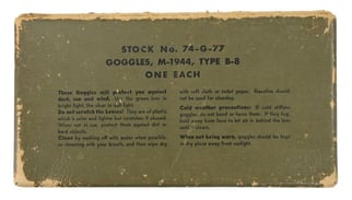 USAAF Type B-8 Flight Goggles Box