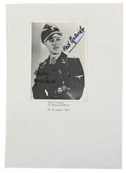 Signature of Waffen-SS KC Reciepient Horst Gresiak