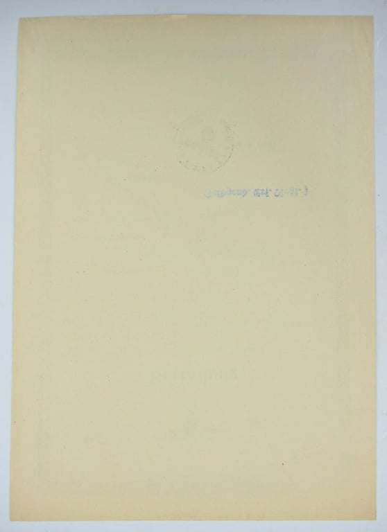 German WH Feldgendarmerie Rank Promotion Certificate
