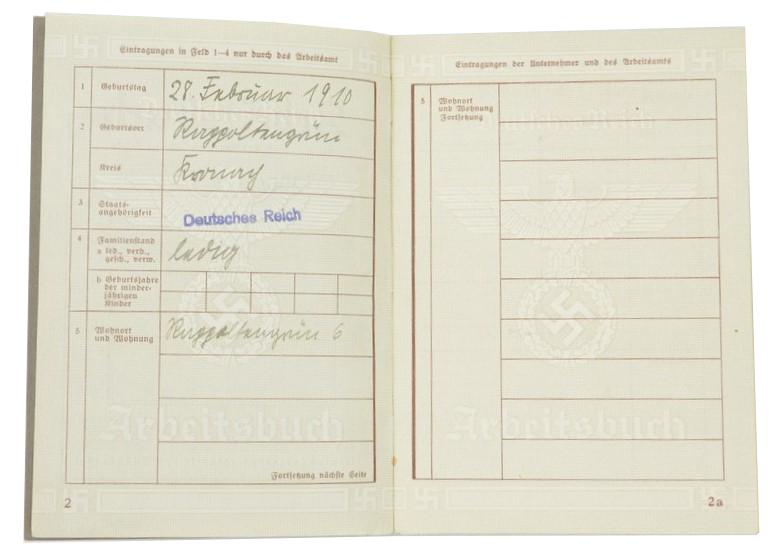 German Third Reich Workers Pass