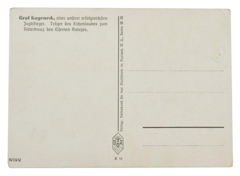 German LW Postcard 'Graf Kageneck'
