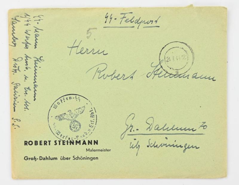 German Waffen-SS Feldpost Letter with Envelop