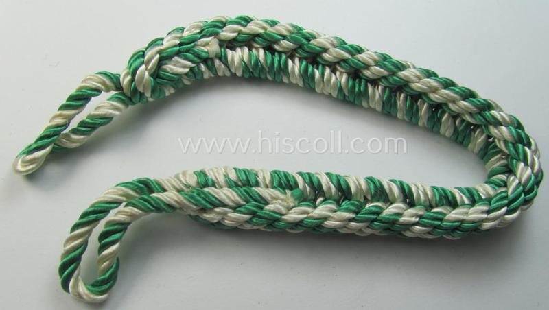 Attractive - and scarcely encountered! - HJ/DJ (ie. 'Hitlerjugend' etc.) so-called: 'leaders-lanyard' (ie. 'Führerschnur') as was intended for usage by a youth-member holding the rank of: 'HJ-Gefolgschaftsführer' (ie. 'DJ-Fähnlein')