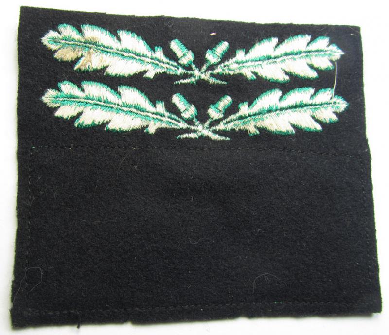 Superb, Waffen-SS officers'-pattern, rank-insignia-bar (as was specifically intended for usage on the camouflaged-uniforms) as was used by an officer holding the (specific SS!) rank of: 'Waffen-SS Oberführer'