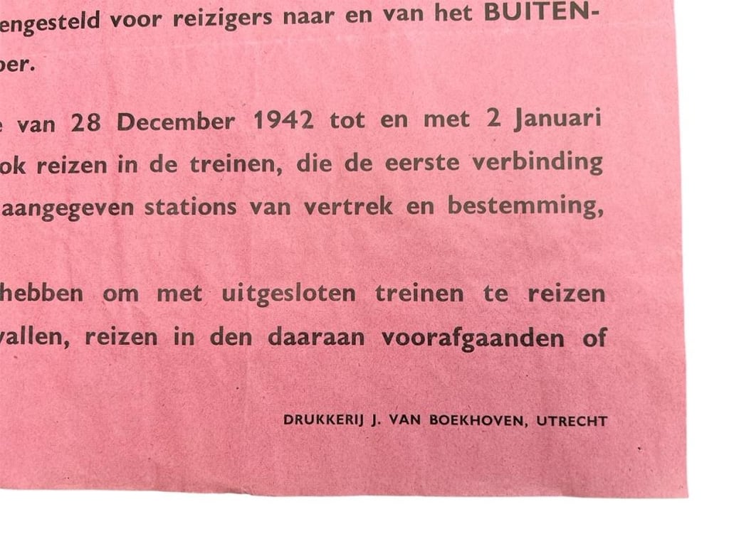 Original Dutch Railway Leaflet : Belangrijke Mededeeling