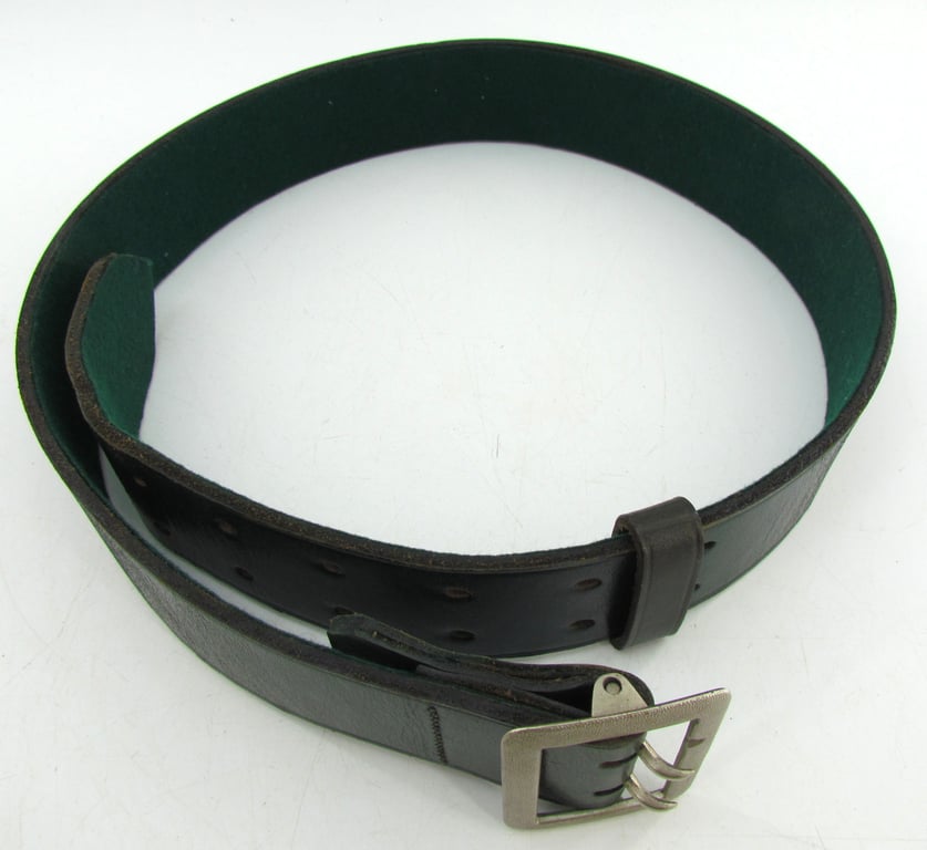 German Forestry Official’s Leather Belt with Double-Prong Buckle