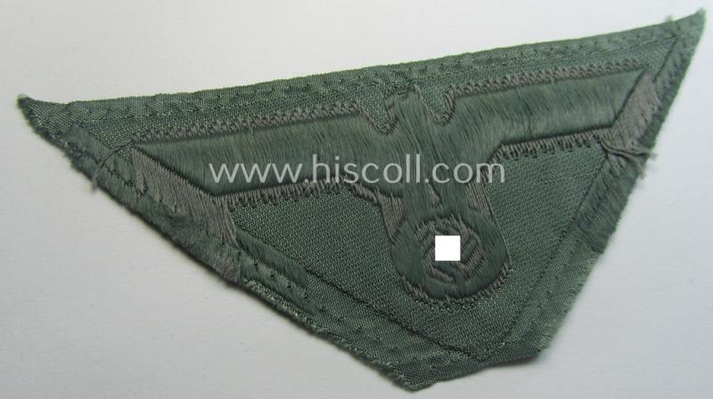 Truly used- and/or carefully tunic-removed, later-war-period, WH (Heeres) so-called: 'M44'-pattern- and/or: trapezoid-shaped breasteagle (ie. 'Brustadler für Manns. u. Uffz.')