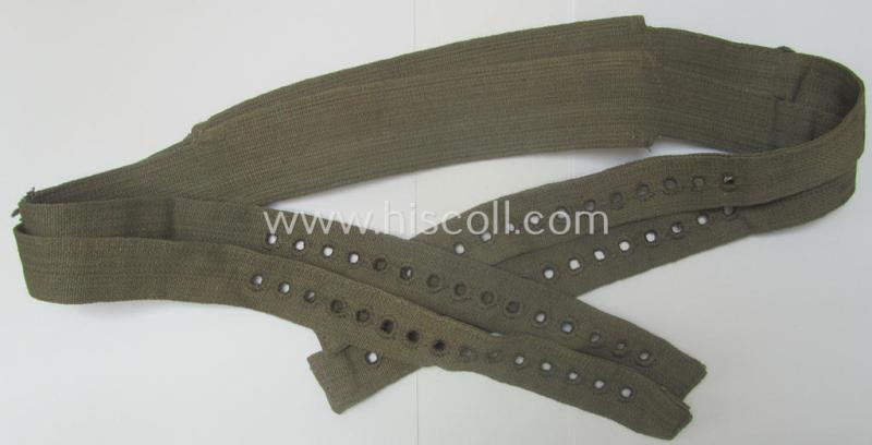 Fully matching pair of WH (Heeres, LW, SS etc.) so-called: inner-tunic straps (ie. 'Tragelaschen für WH-Jacken') being an identically styled- and maker-marked pair that comes in a hardly used- ie. worn, condition