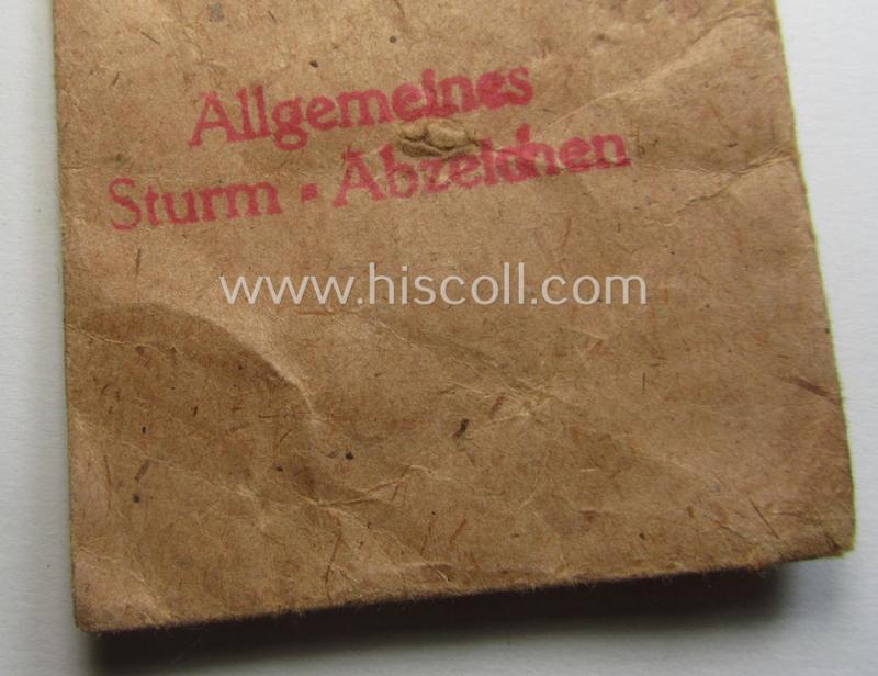 WH (Heeres- ie. Waffen-SS), typical 'Zellstoff'-based (albeit non-maker-marked!) medal-pouch as was intended for an: 'Allgemeines Sturm-Abzeichen' (or: general assault-badge or GAB)