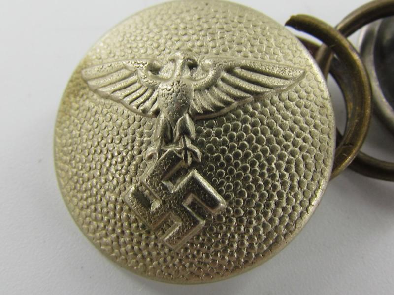 2 x Original German NSDAP (Nazi Party) Political Uniform Buttons
