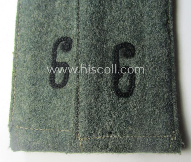 Pair of early-period- (ie. 'Reichswehr'-era- and/or 'pointed-styled'), WH (Heeres) 'cyphered' EM-type shoulderstraps: 'Soldat des Pionier-Rgts. 6'