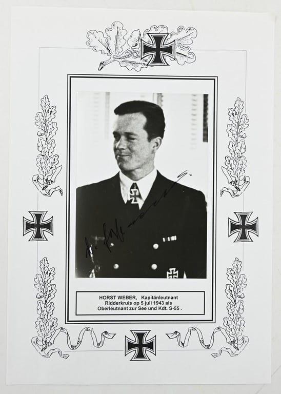 Signature of Kriegsmarine KC Recipient 'Horst Weber'