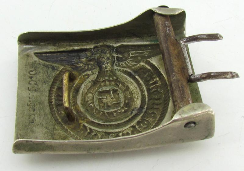 Early Waffen-SS belt buckle in nickel silver by Overhoff (O&C ges. gesch.)