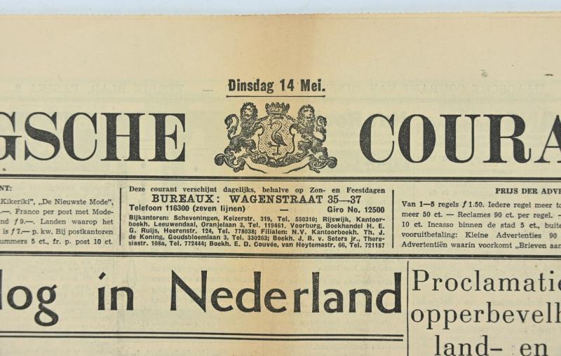 Dutch WW2 Newspaper 14 May 1940