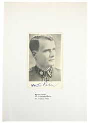 Signature of Waffen-SS Knight's Cross Recipient 'Walter Reder'