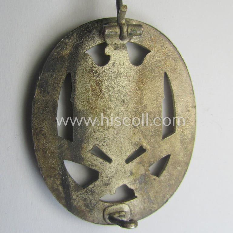 'Allgemeines Sturmabzeichen' being a non-maker-marked, so-called: 'copper-coated' and/or 'Buntmetall'-based so-called: 'flat-back'-pattern by a (by me) unidentified maker