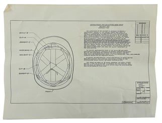 US WW2 M3 Flak Helmet Instruction Sheet