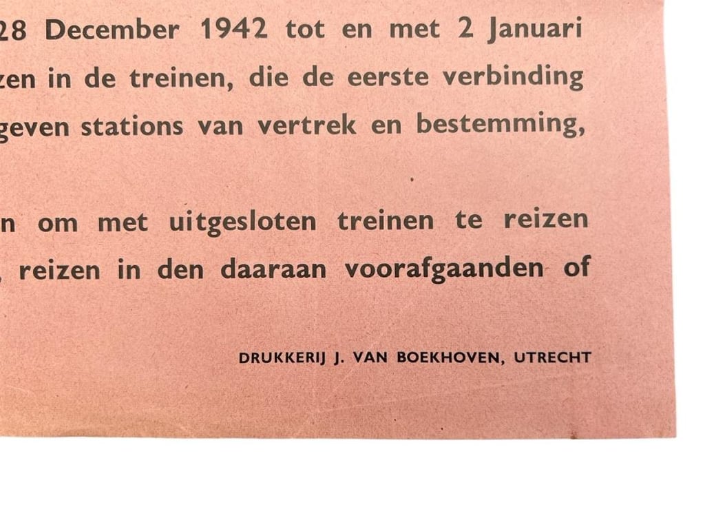 Original Dutch Railway Leaflet : Belangrijke Mededeeling