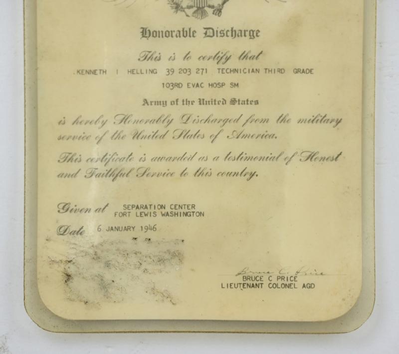 US WW2 Pocket Honorable Discharge Pass