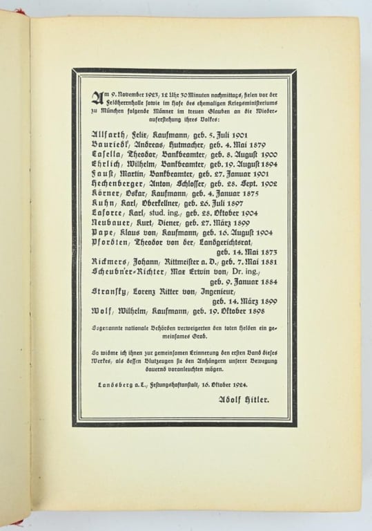German Adolf Hitler 1926 Edition of 'Mein Kampf'