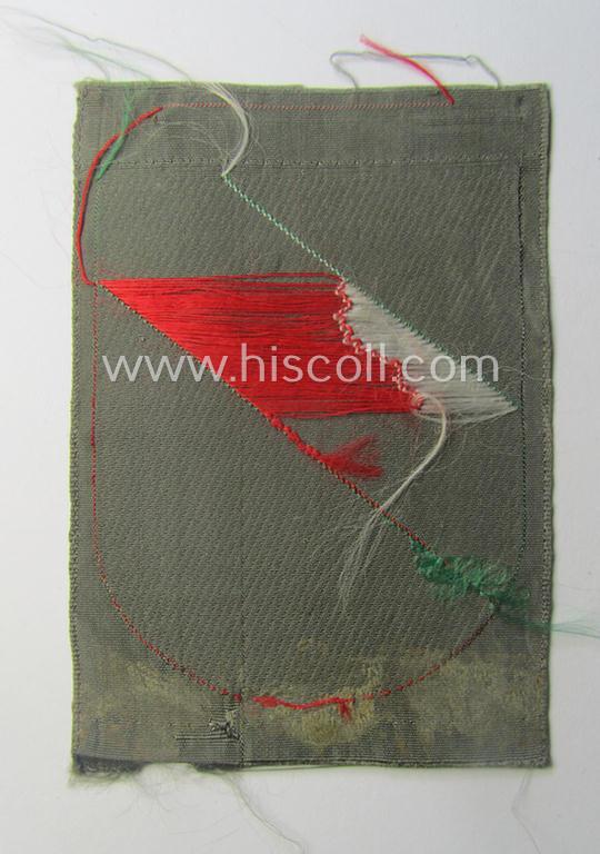 German-produced, 'BeVo'-type armshield showing the coat of arms of Bulgaria (being a piece that was intended for a volunteer who served within the: 'Deutsche Wehrmacht')