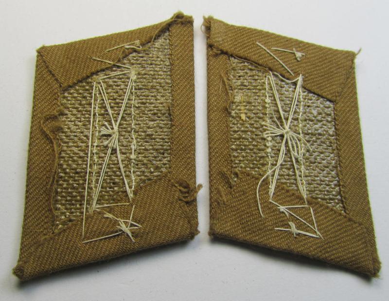 Attractive - very early-period- and fully matching! - pair of N.S.D.A.P.-type collar-patches (ie. 'Kragenspiegel für pol. Leiter') as was intended for usage by an: 'N.S.D.A.P.-Ortsgruppenleiter' and that comes in a wonderful condition