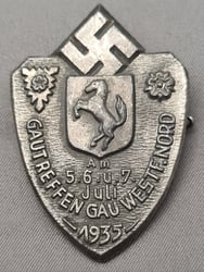 "Gautreffen Gau Westfalen Nord" Solid rally Badge for...