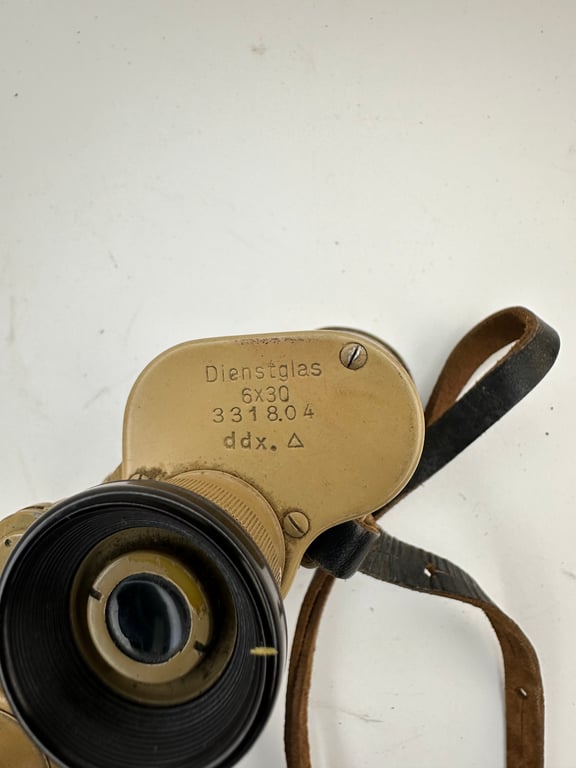 Late War Tan Painted Wehrmacht 6x30 Binoculars "ddx"