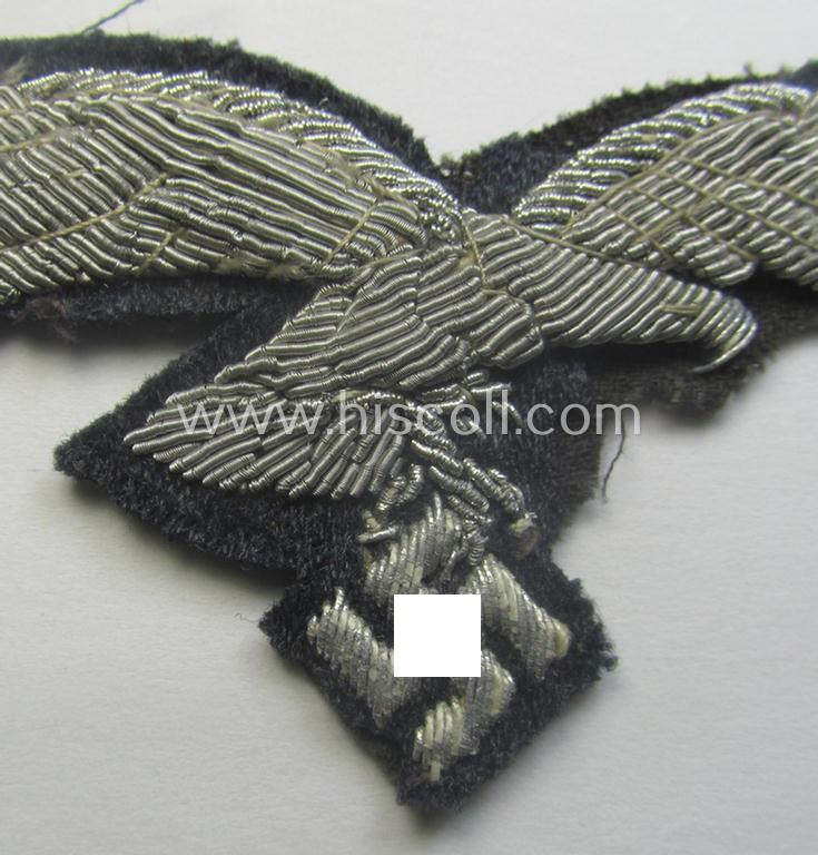 Truly used- and/or carefully tunic-removed, WH (LW) officers'- (evt. NCO-) type, hand-embroidered breast-eagle (ie. 'Brustadler für Offiziere der LW')