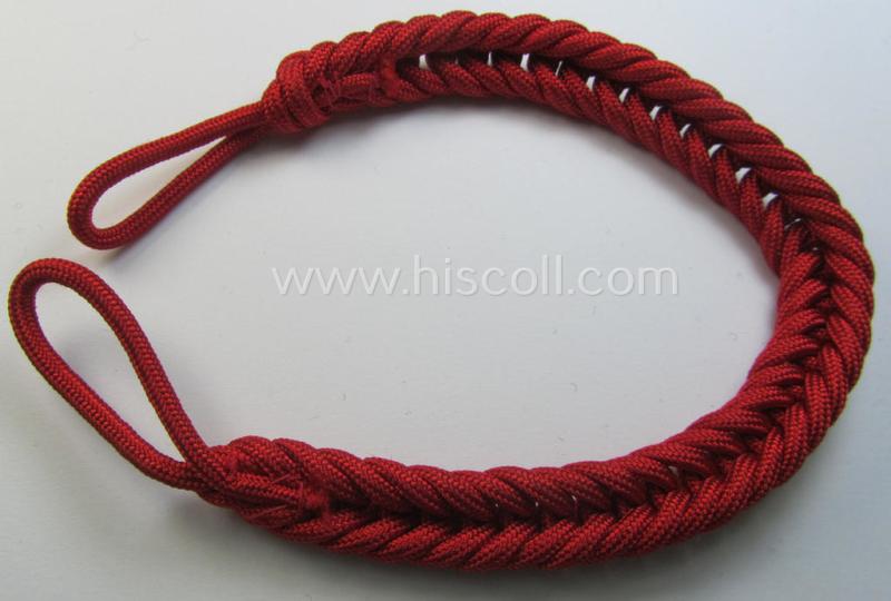 Attractive - and scarcely encountered! - HJ/DJ (ie. 'Hitlerjugend' etc.) so-called: 'leaders-lanyard' (ie. 'Führerschnur') as was intended for usage by a youth-member holding the rank of: 'HJ-Bannführer' (ie. 'DJ-Jungbannführer')