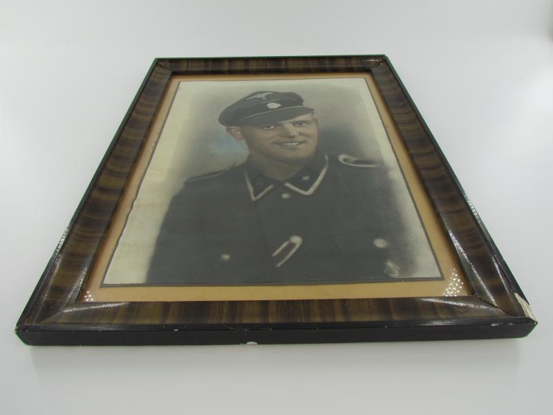 Large Portrait Photo of an SS Panzer Soldier ( KIA Riga 1944 )