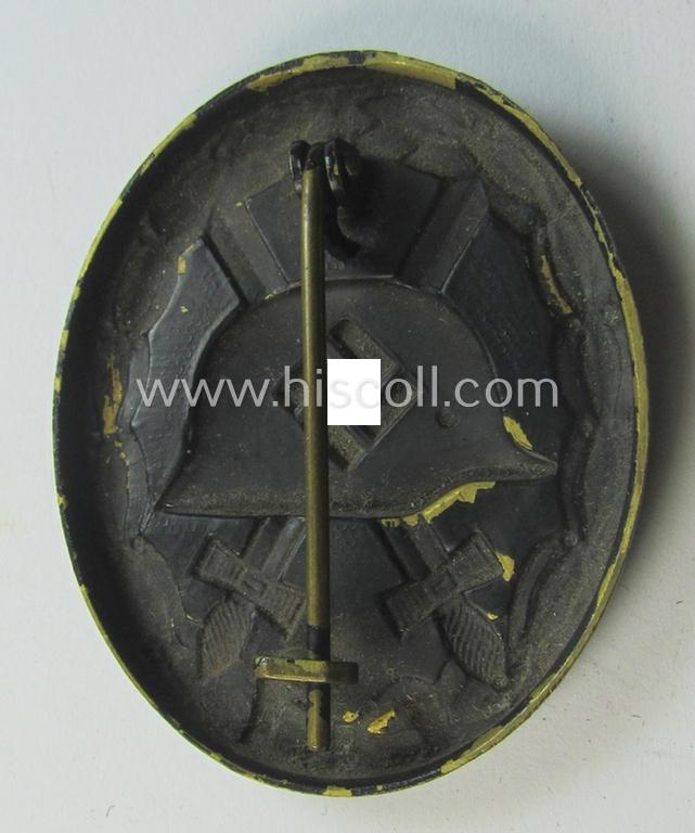 Neat - albeit non-maker-marked and non-magnetic! - example of a black-class wound-badge (or: 'Verwundeten-Abzeichen in Schwarz') that comes in an overall nice- (ie. I deem just moderately used-), condition