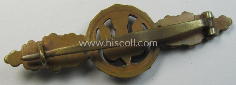 Stunning - and truly detailed! - 'Buntmetall'-based- (albeit non-maker-marked) specimen of a WH (Luftwaffe) 'Frontflugspange für Kampfflieger in Bronze' that comes stored in its early-war-pattern etui as issued