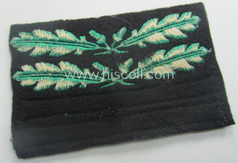 Single, officers'-pattern, WH (Heeres o. Waffen-SS) rank-insignia-bar (for usage on the various camouflaged-uniforms) as was used by an officer holding the rank of: 'Oberstleutnant' (ie.: 'SS-Obersturmbannführer')