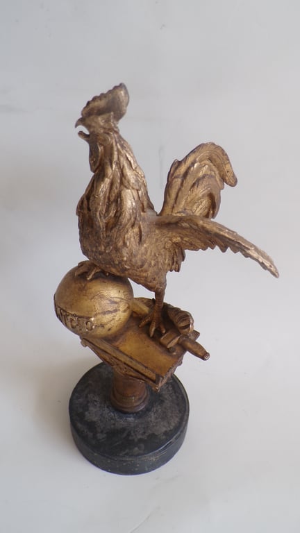 1830-1848 Louis-Philippe Gilded Rooster Flag Finial