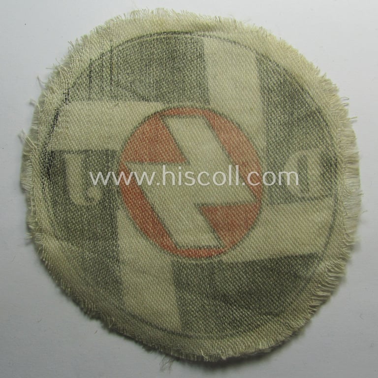 DJ- (ie. 'Deutsches Jungvolk in der HJ') related sport-shirt-patch as was executed in the 'printed'-pattern and that comes in a presumably used- (ie. once shirt-attached-), condition