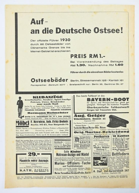 German Reichsmarine Magazine 1930