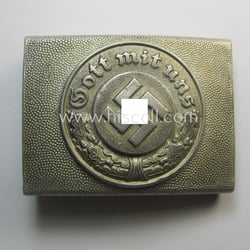 Police- (ie. 'Polizei') 'standard-issued'-pattern, silver-toned- and/or aluminium-based belt-buckle...