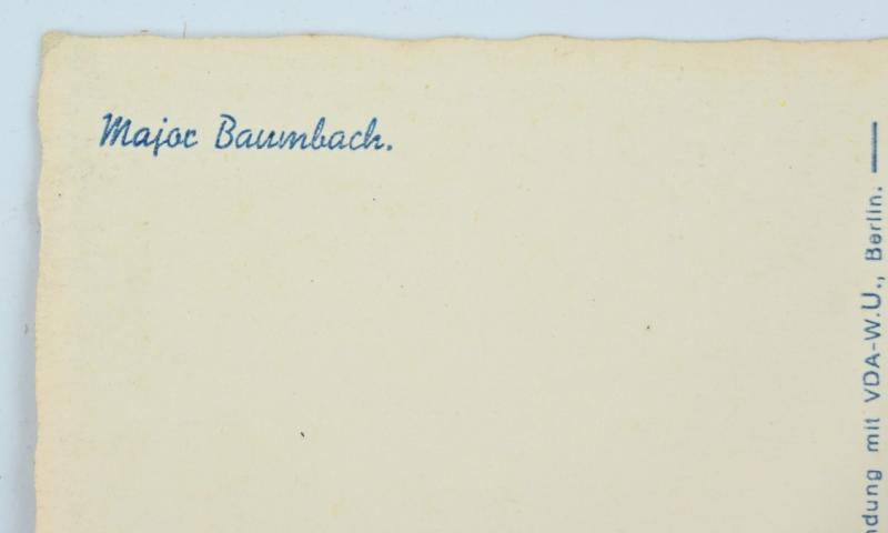 German LW Portrait Postcard 'Major Baumbach'