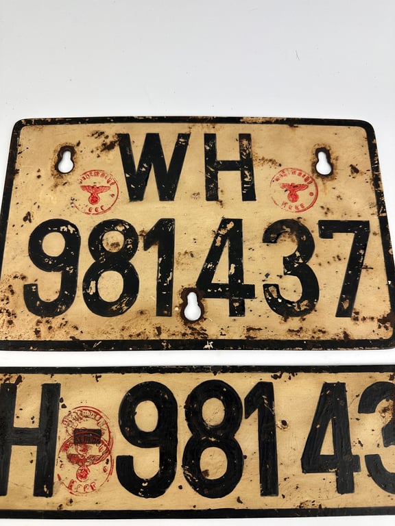 Very rare set of WH license plates "Untoched"