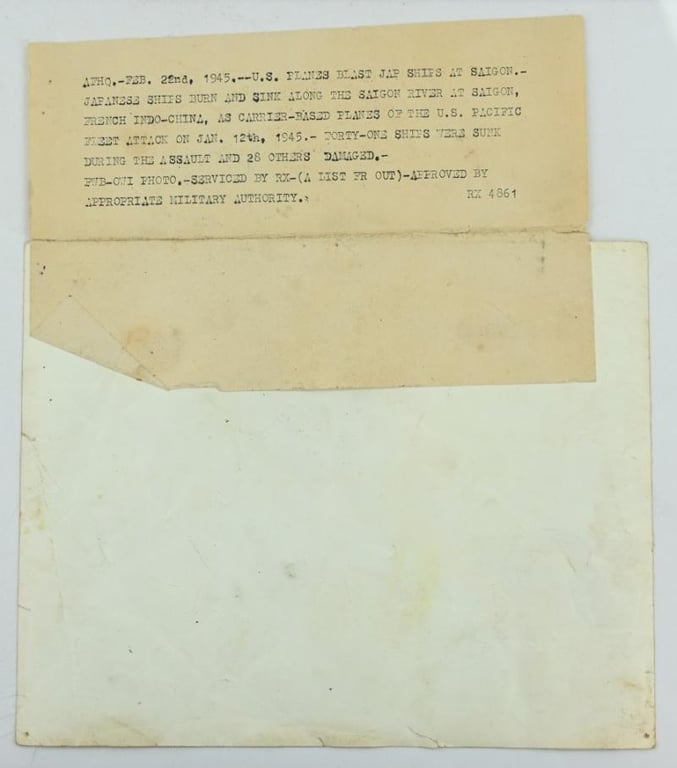 USAAF WW2 Press Picture 'French Indo China'