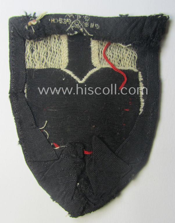 'BeVo'-woven enlisted-mens'- (ie. NCOs'-) pattern, so-called: RAD (ie. 'Reichsarbeitsdienst') sleeve-badge (or: 'Dienststellenabzeichen') bearing the specialist- ie. unit-designation: '145/10'