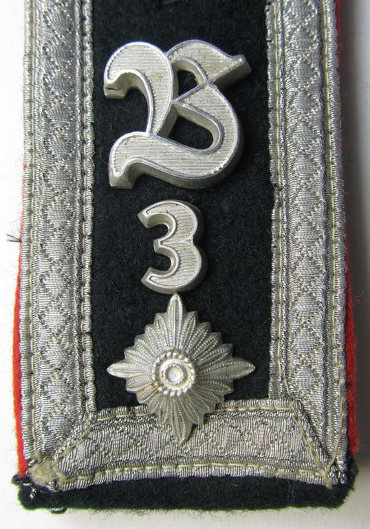 Superb - albeit regrettably single! - early- (ie. mid-) war-period WH (Heeres) 'M36'- (ie. 'M40'-) pattern (rounded-style) 'cyphered', NCO-type shoulderstrap as was intended for a: 'Feldwebel u. Mitglied des Beobachtungs-Abteilungs 3'