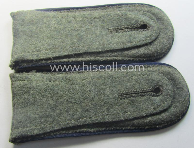 Pair of early-war-period, WH (Heeres), 'M40'- (ie. 'M41'-) pattern, neatly 'cyphered' EM-type shoulderstraps as was intended for a: 'Soldat des Sanitäts-Abtlgs. 7'