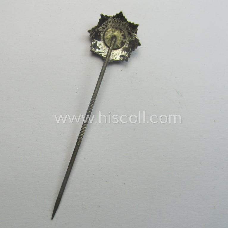 Semi-enamelled, RLB- (ie. 'Reichluftschützbund') 'Zivilabzeichen' or: civil-attire badge (of the second pattern) that is bearing a maker- (ie. 'H. Aurich - Dresden') and/or patent-pending- (ie. 'Ges.Gesch.'-) marking