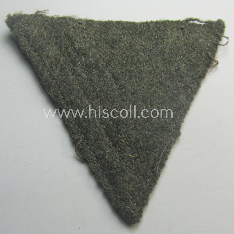WH (Heeres) 'Armwinkel' (or: arm-chevron) as executed on typical field-grey-coloured wool as was specifically intended for usage by a soldier with the rank of: 'Obergefreiter'