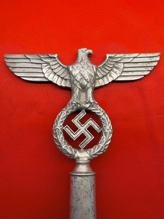 AUTHENTIC ORIGINAL 1938 WWII GERMAN NSDAP POLITICAL LEADERS FLAG POLE EAGLE FINIAL. ADDITIONAL PHOTOS